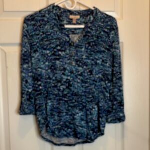 Roz & Ali Multicolor Abstract Blouse